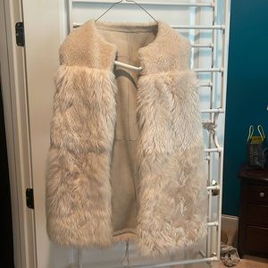 Theory Sherpa and Mongolian fur vest